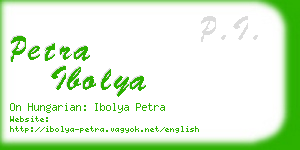 petra ibolya business card